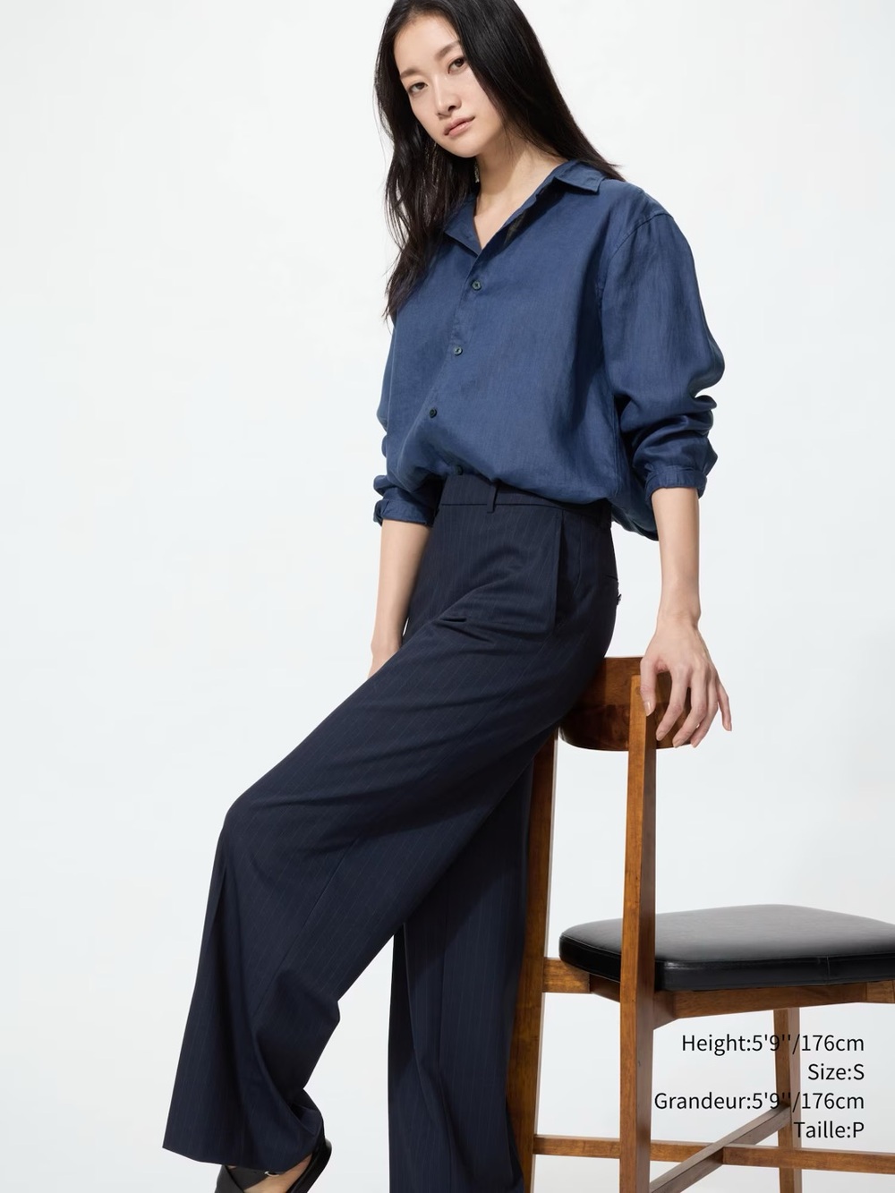 Uniqlo Navy Tie-Waist Chinos